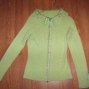 Pretty Lt. Lime Jewelled Sweater - XL